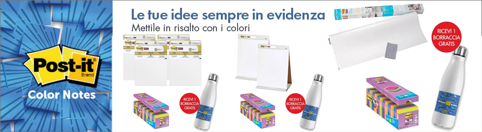 Nuovi Kit Post-it con borraccia in&nbsp;omaggio
